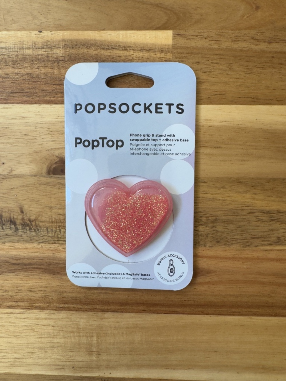 NWT - PopSockets PopTop Squishy Tidepool Heart Pink glitter